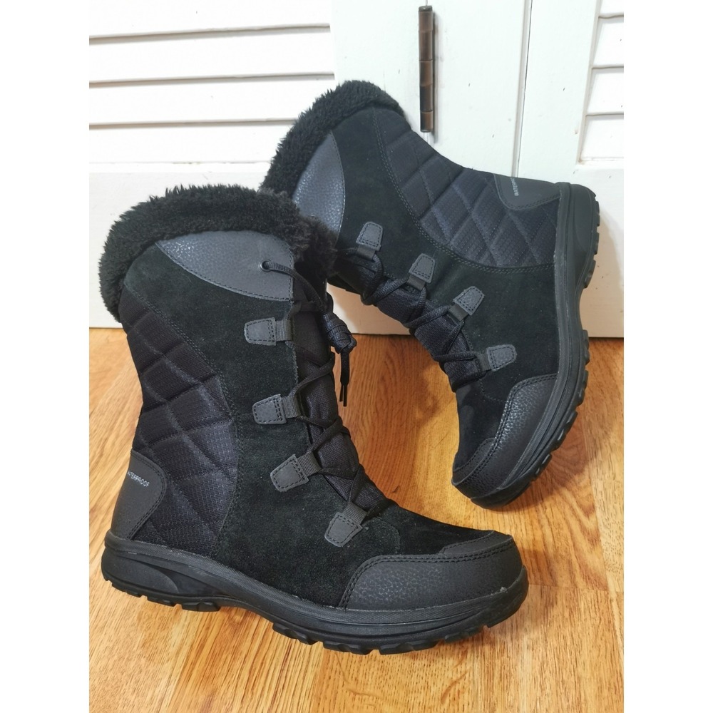 Columbia - BL1581-011 Ice Maiden Waterproofed Black Fur Winter Boots Size 10.5